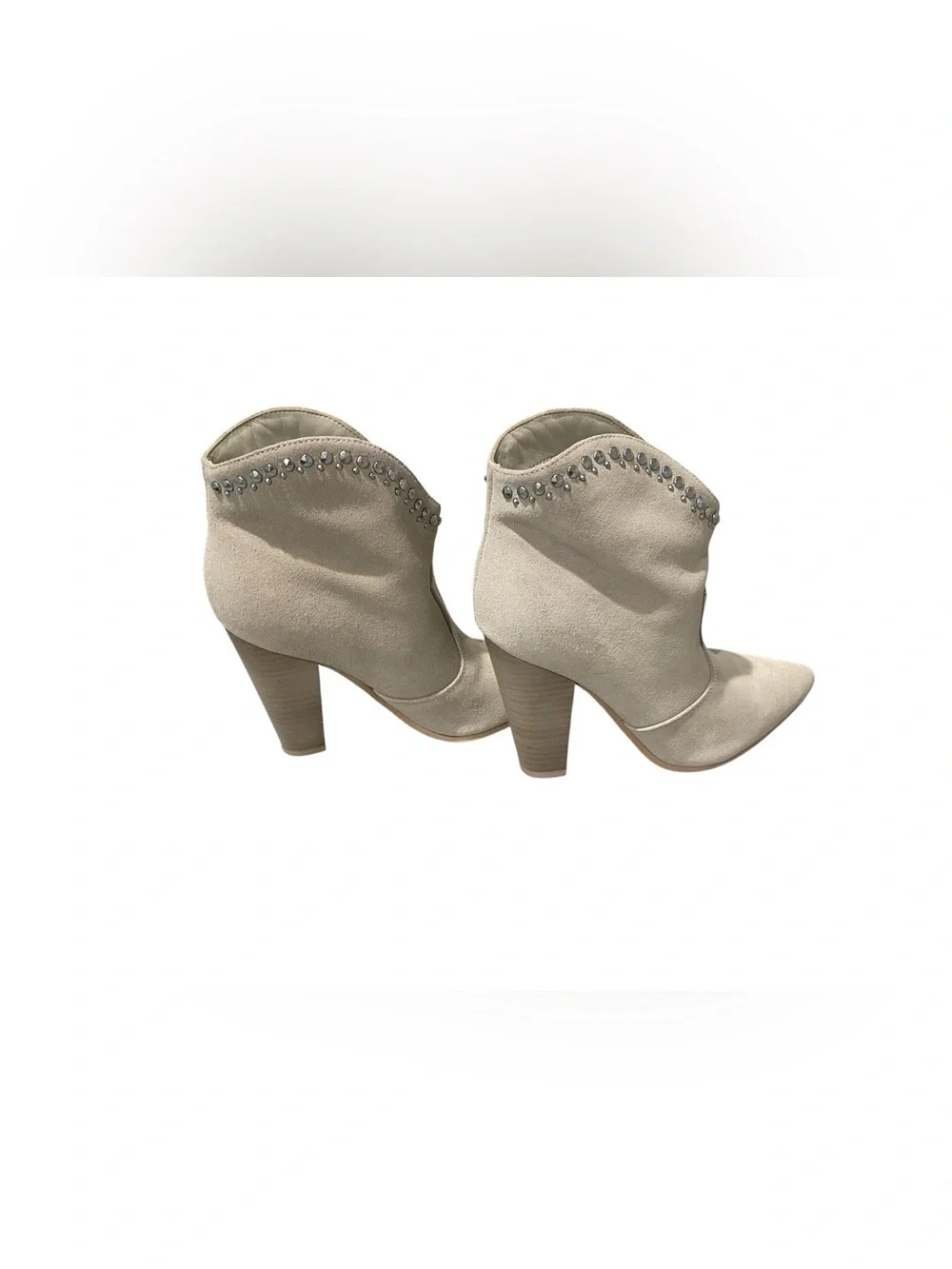 Nine West Rhinestone Studded Suede Ankle Booties Size 8